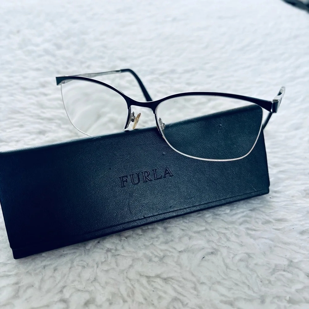 Furla Women's Black Half-Rim col.0583 Glasses Frame Only w/ case